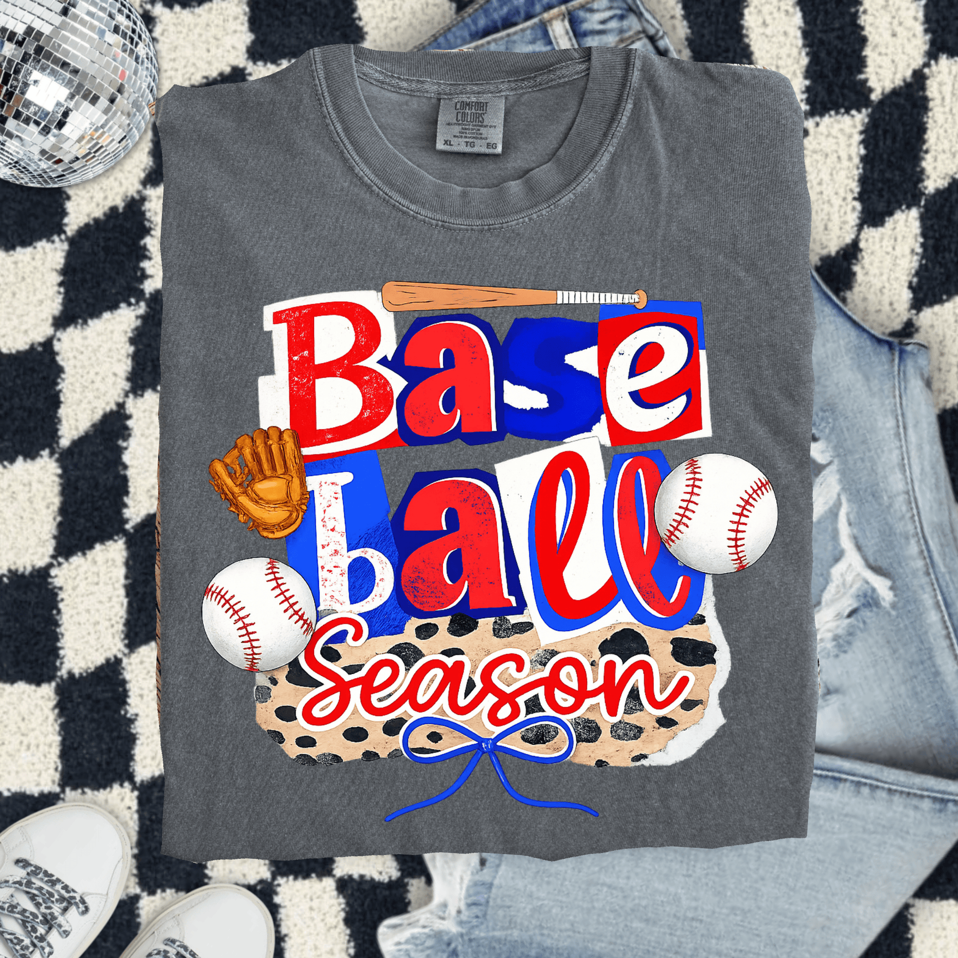 Envy Stylz Boutique Women - Apparel - Shirts - T-Shirts Baseball Season Patchwork Graphic Tee