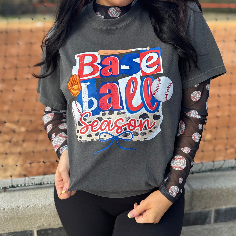 Envy Stylz Boutique Women - Apparel - Shirts - T-Shirts Baseball Season Patchwork Graphic Tee