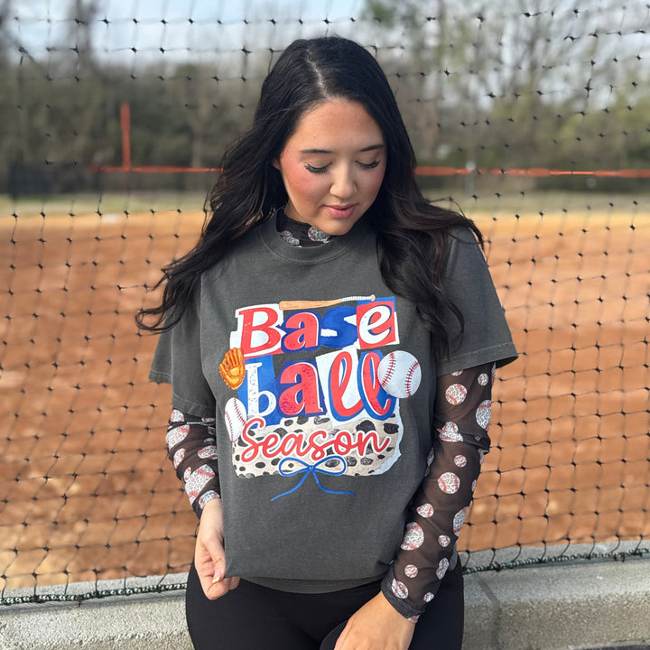 Envy Stylz Boutique Women - Apparel - Shirts - T-Shirts Baseball Season Patchwork Graphic Tee
