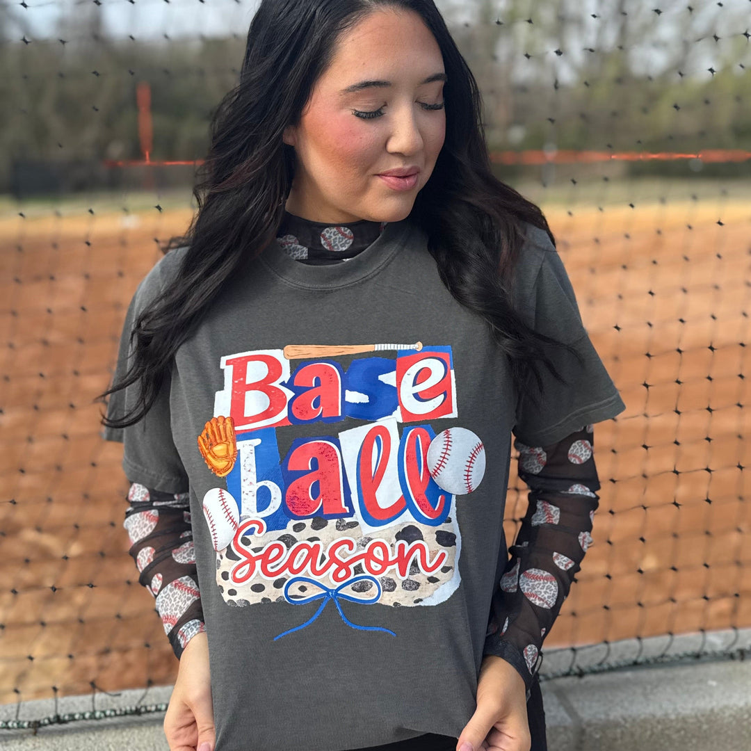 Envy Stylz Boutique Women - Apparel - Shirts - T-Shirts Baseball Season Patchwork Graphic Tee