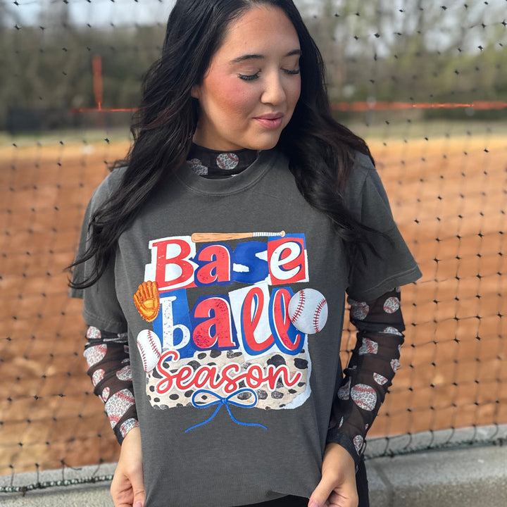 Envy Stylz Boutique Women - Apparel - Shirts - T-Shirts Baseball Season Patchwork Graphic Tee