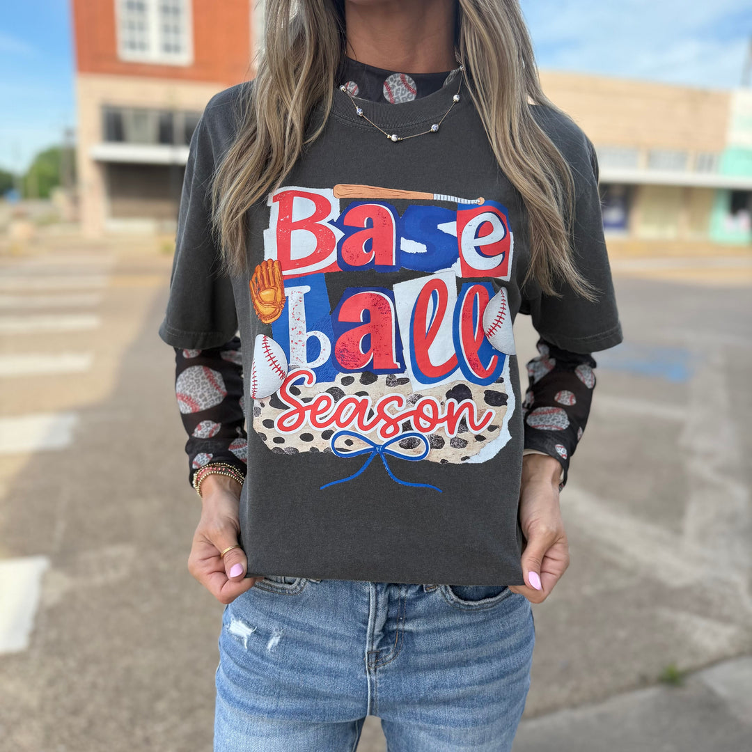 Envy Stylz Boutique Women - Apparel - Shirts - T-Shirts Baseball Season Patchwork Graphic Tee