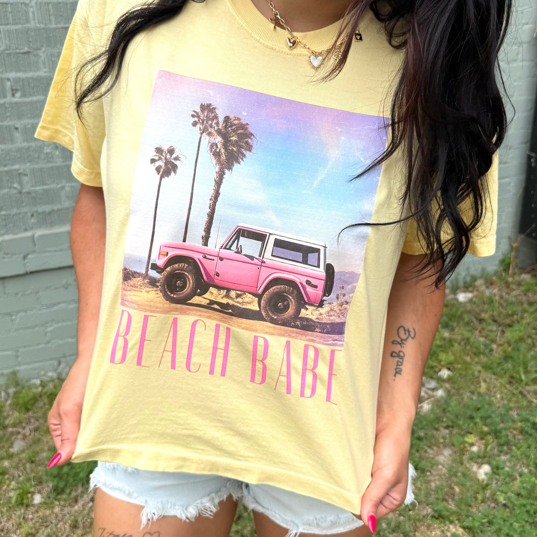 Envy Stylz Boutique Women - Apparel - Shirts - T-Shirts Beach Babe Bronc Graphic Crop Tee