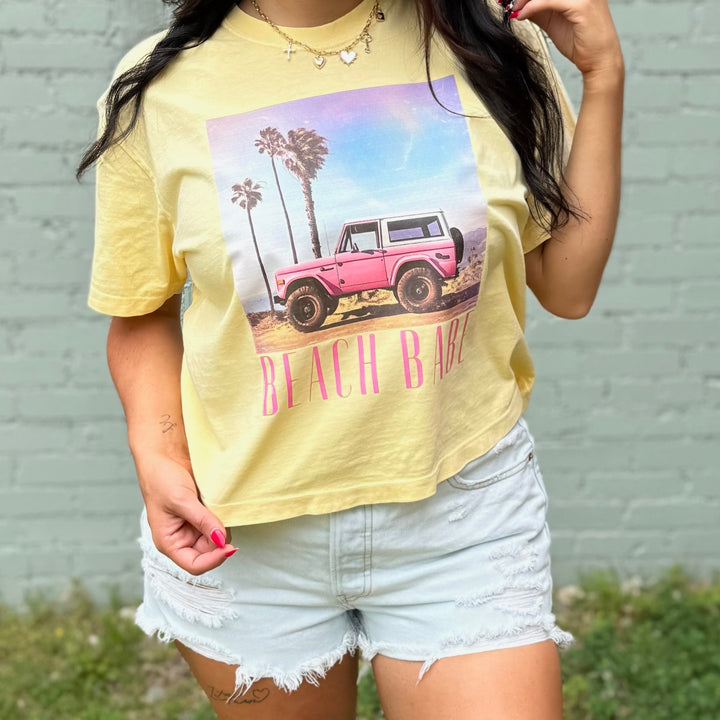Envy Stylz Boutique Women - Apparel - Shirts - T-Shirts Beach Babe Bronc Graphic Crop Tee