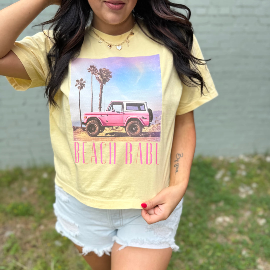 Envy Stylz Boutique Women - Apparel - Shirts - T-Shirts Beach Babe Bronc Graphic Crop Tee