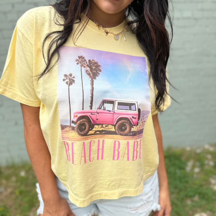 Envy Stylz Boutique Women - Apparel - Shirts - T-Shirts Beach Babe Bronc Graphic Crop Tee