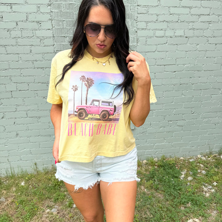 Envy Stylz Boutique Women - Apparel - Shirts - T-Shirts Beach Babe Bronc Graphic Crop Tee