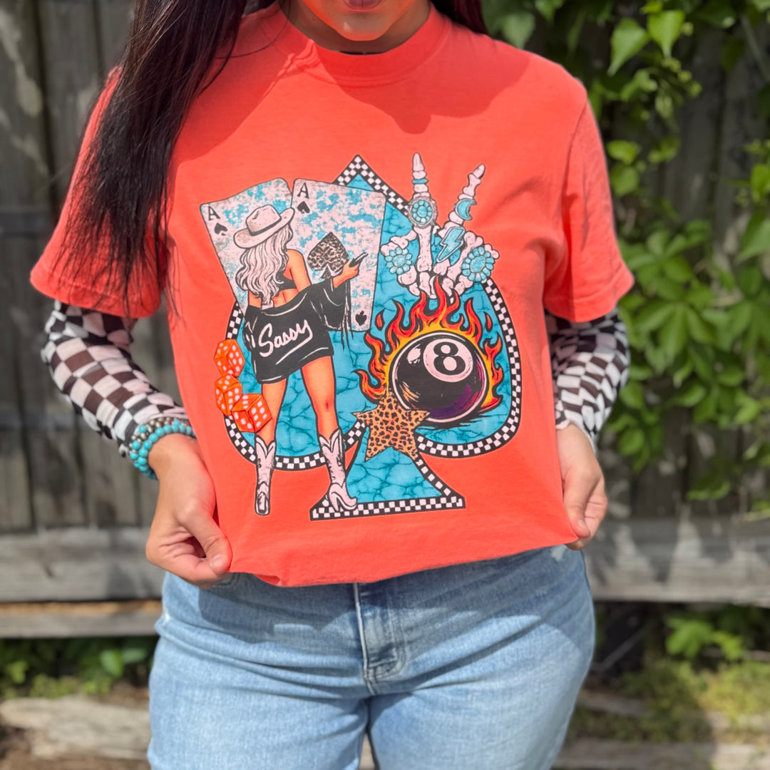 Envy Stylz Boutique Women - Apparel - Shirts - T-Shirts Blonde/ Brunette Sassy Cowgirl Spade Graphic Tee