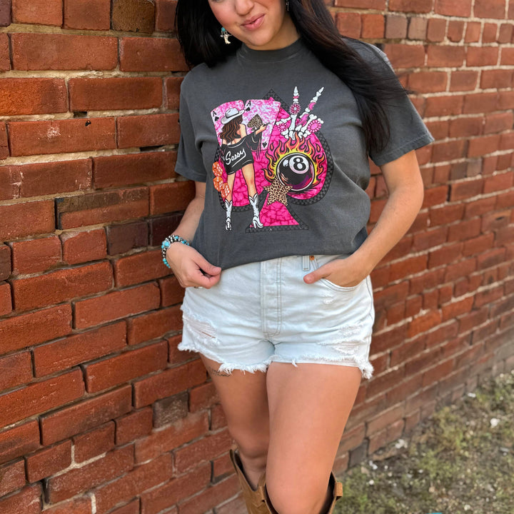 Envy Stylz Boutique Women - Apparel - Shirts - T-Shirts Blonde/ Brunette Sassy Cowgirl Spade Graphic Tee