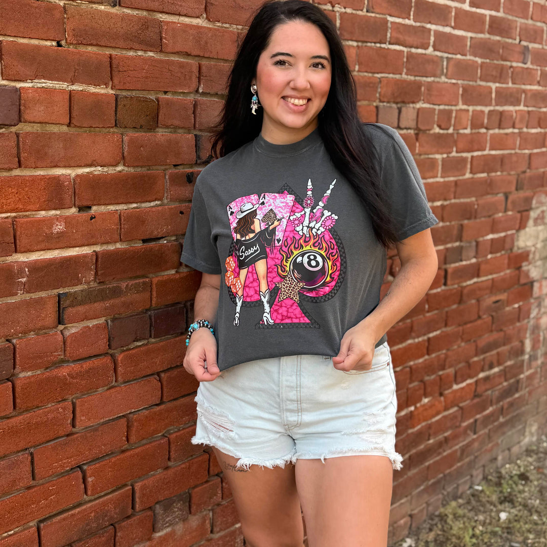 Envy Stylz Boutique Women - Apparel - Shirts - T-Shirts Blonde/ Brunette Sassy Cowgirl Spade Graphic Tee