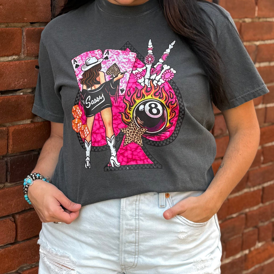 Envy Stylz Boutique Women - Apparel - Shirts - T-Shirts Blonde/ Brunette Sassy Cowgirl Spade Graphic Tee
