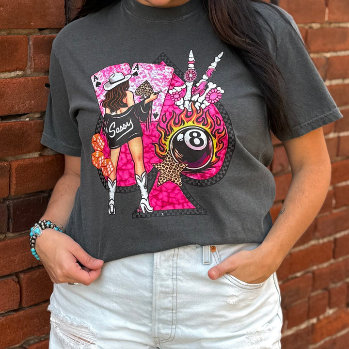 Envy Stylz Boutique Women - Apparel - Shirts - T-Shirts Blonde/ Brunette Sassy Cowgirl Spade Graphic Tee