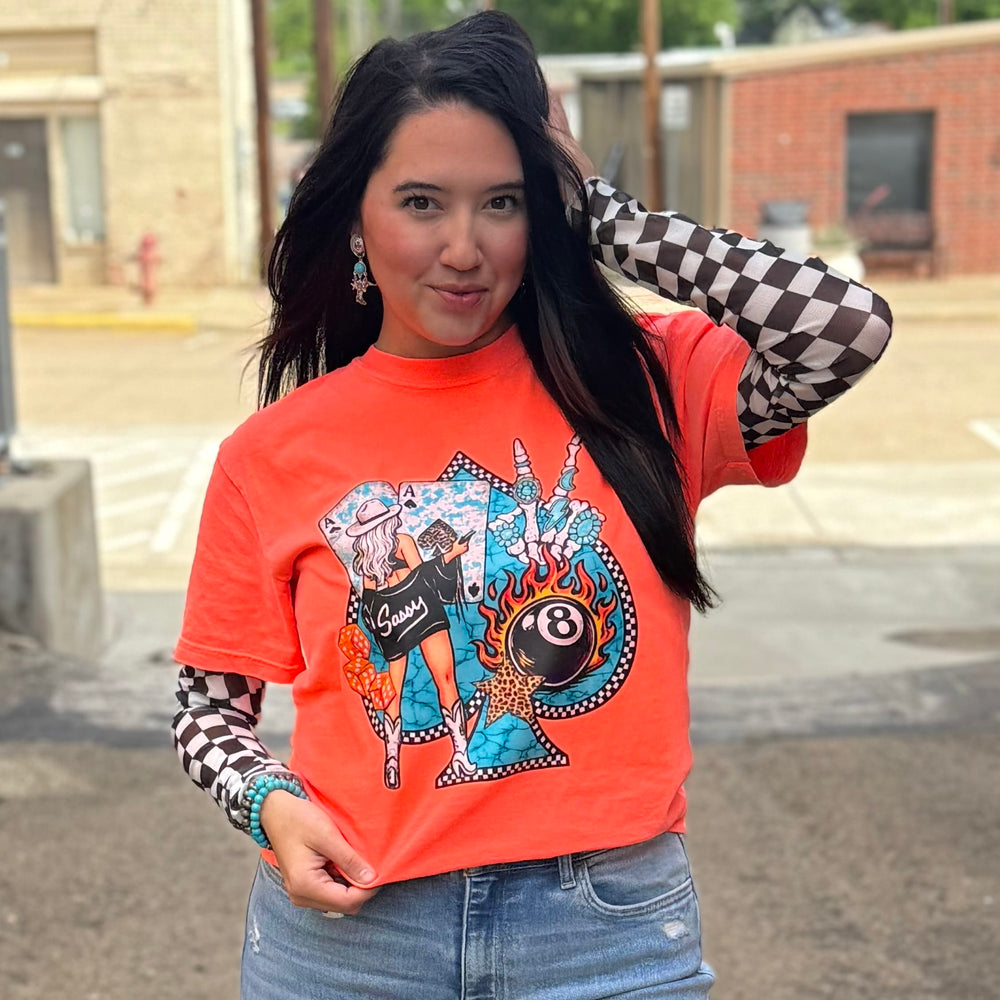 Envy Stylz Boutique Women - Apparel - Shirts - T-Shirts Blonde/ Brunette Sassy Cowgirl Spade Graphic Tee