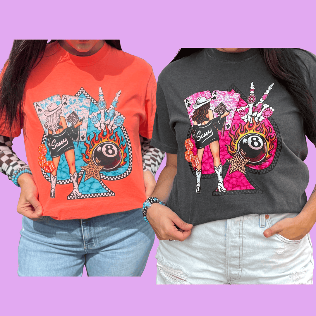 Envy Stylz Boutique Women - Apparel - Shirts - T-Shirts Blonde/ Brunette Sassy Cowgirl Spade Graphic Tee