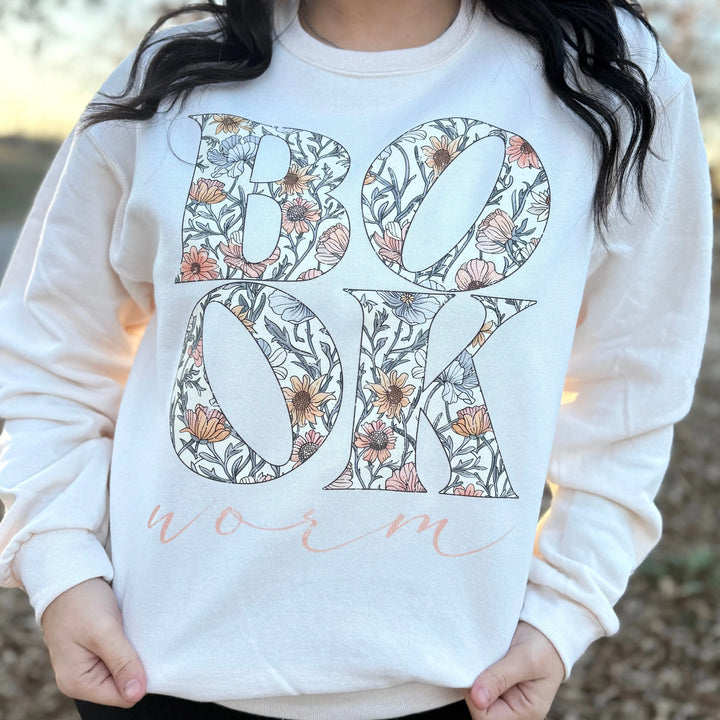 Envy Stylz Boutique Women - Apparel - Shirts - T-Shirts Book Worm Floral Graphic Crewneck