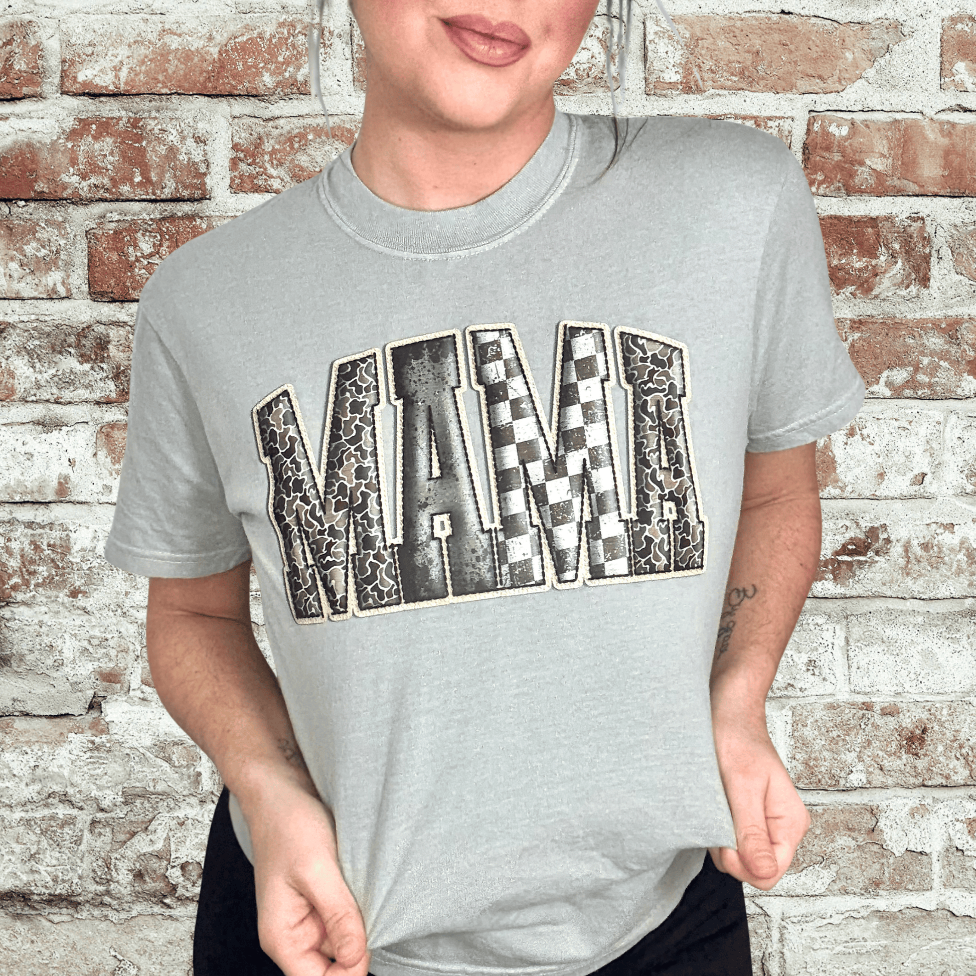 Envy Stylz Boutique Women - Apparel - Shirts - T-Shirts Camo Mama Checkered Graphic Tee