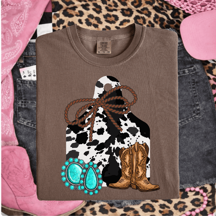 Envy Stylz Boutique Women - Apparel - Shirts - T-Shirts Cow Tag Graphic T-shirt