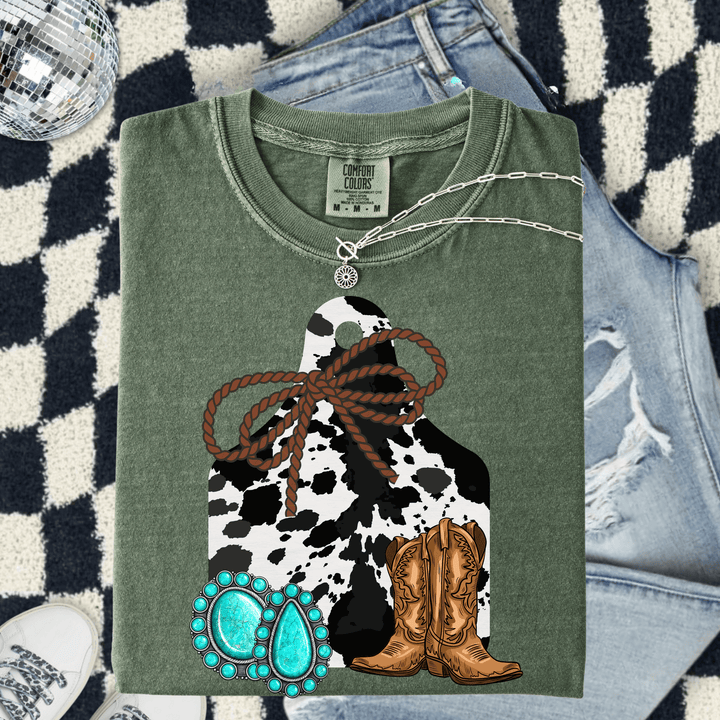 Envy Stylz Boutique Women - Apparel - Shirts - T-Shirts Cow Tag Graphic T-shirt
