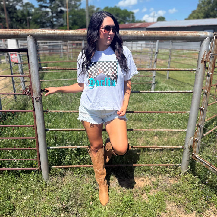 Envy Stylz Boutique Women - Apparel - Shirts - T-Shirts Darlin Flame Checkered Graphic Crop Tee