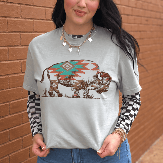 Envy Stylz Boutique Women - Apparel - Shirts - T-Shirts DEAL OF THE WEEK Aztec Buffalo Graphic Tee Shirt