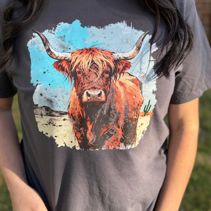 Envy Stylz Boutique Women - Apparel - Shirts - T-Shirts Highland Cow Western Graphic Tee