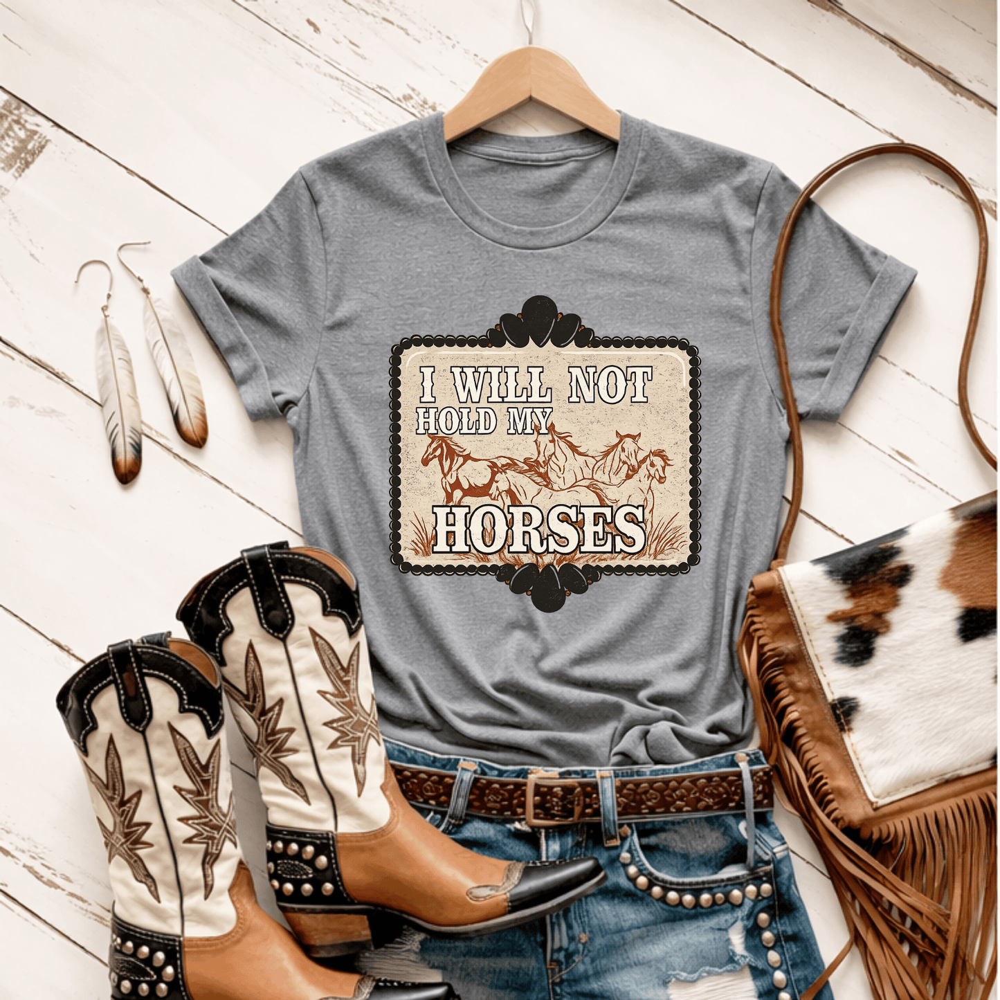 Envy Stylz Boutique Women - Apparel - Shirts - T-Shirts I Will Not Hold My Horses Graphic Tee