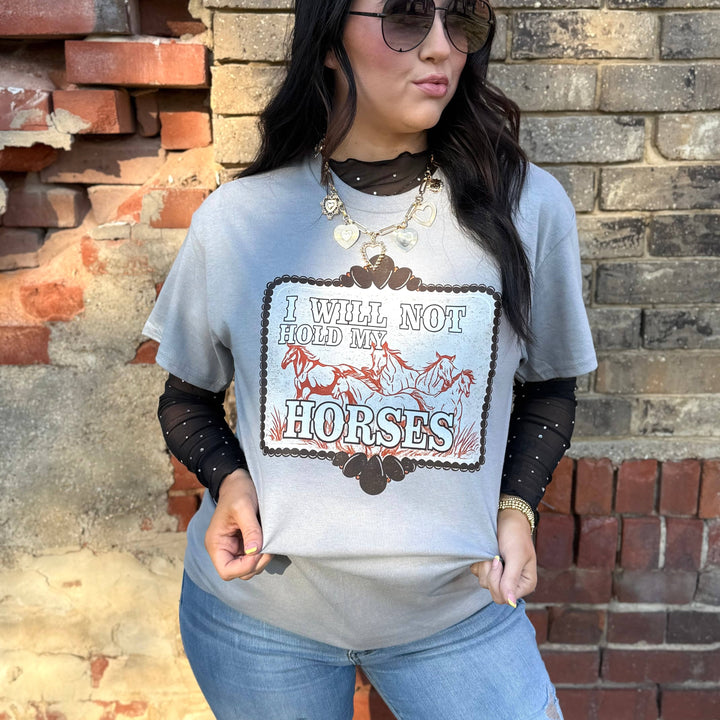 Envy Stylz Boutique Women - Apparel - Shirts - T-Shirts I Will Not Hold My Horses Graphic Tee
