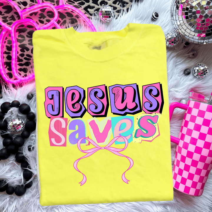 Envy Stylz Boutique Women - Apparel - Shirts - T-Shirts Jesus Saves Scrapbook Graphic Tee