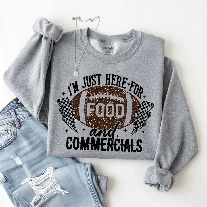 Envy Stylz Boutique Women - Apparel - Shirts - T-Shirts Just Here For The Food Graphic Crewneck