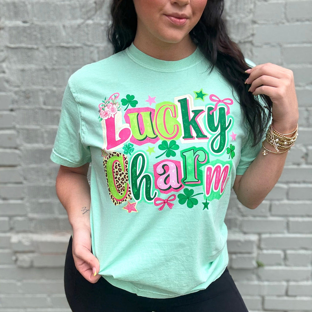 Envy Stylz Boutique Women - Apparel - Shirts - T-Shirts Lucky Charm Bow Graphic Tee