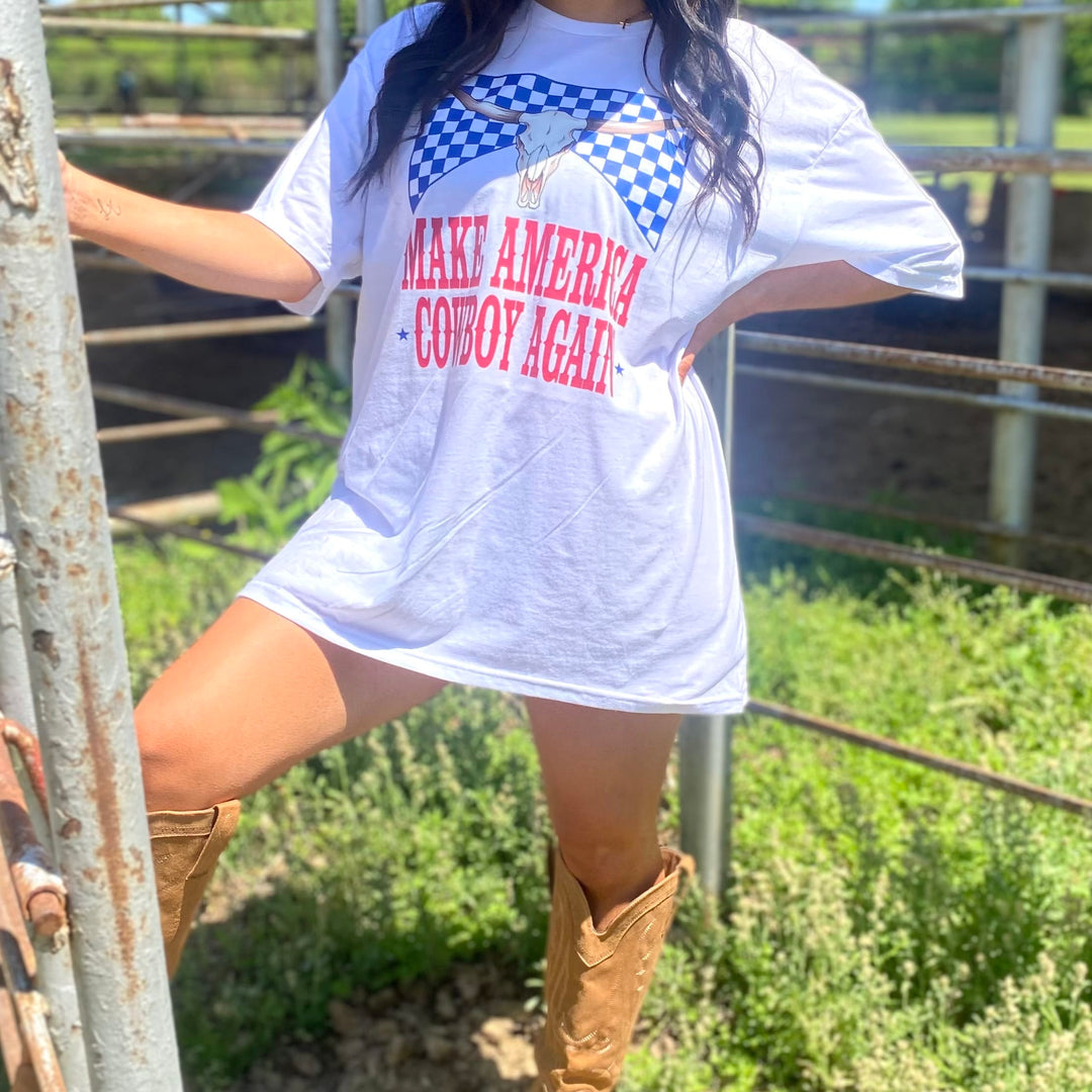 Envy Stylz Boutique Women - Apparel - Shirts - T-Shirts Make America Cowboy Again Graphic T-shirt