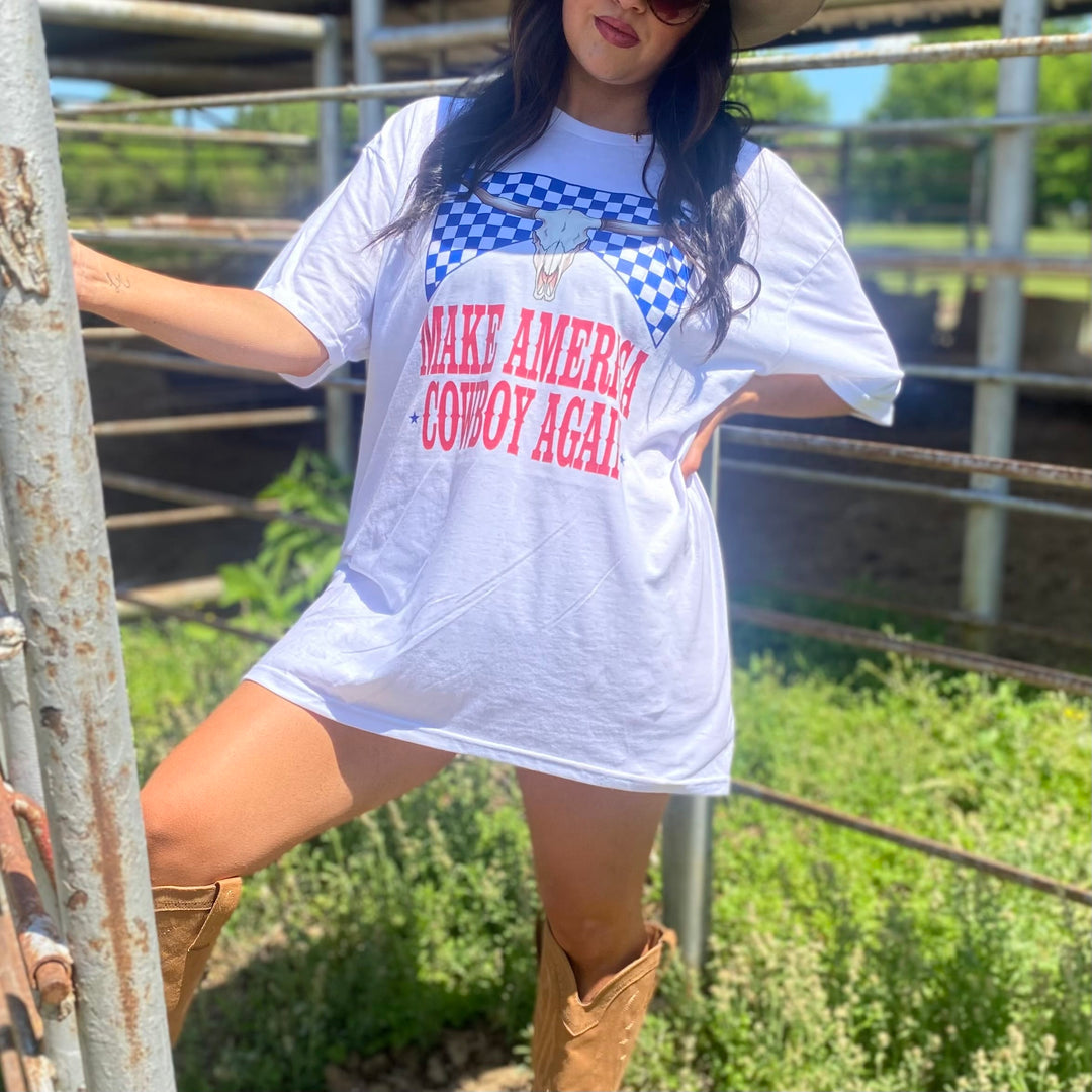 Envy Stylz Boutique Women - Apparel - Shirts - T-Shirts Make America Cowboy Again Graphic T-shirt