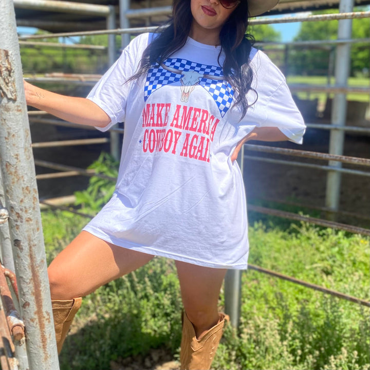 Envy Stylz Boutique Women - Apparel - Shirts - T-Shirts Make America Cowboy Again Graphic T-shirt