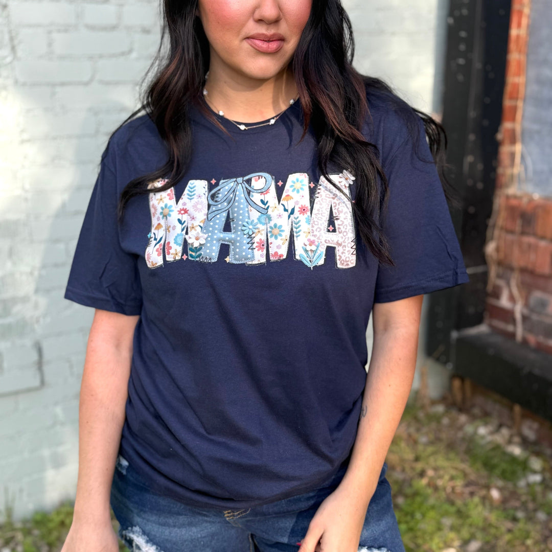 Envy Stylz Boutique Women - Apparel - Shirts - T-Shirts Mama Stitch Floral Graphic Tee