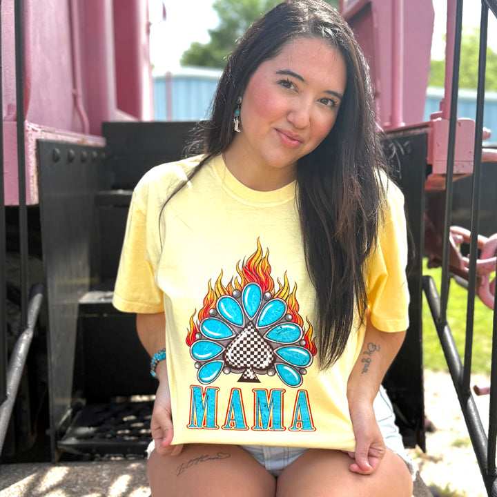 Envy Stylz Boutique Women - Apparel - Shirts - T-Shirts Mama Western Flame Spade Graphic Tee
