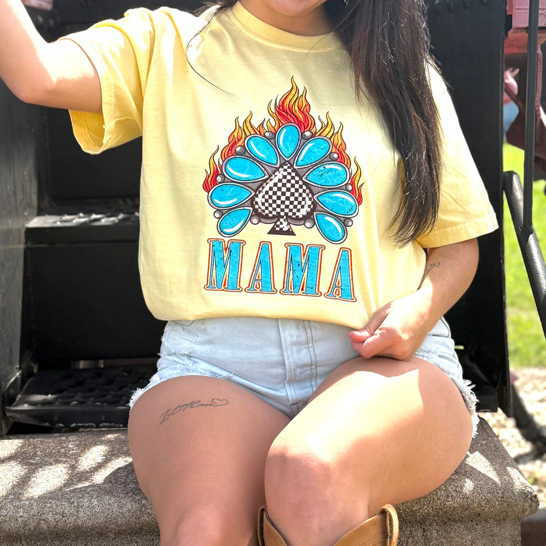 Envy Stylz Boutique Women - Apparel - Shirts - T-Shirts Mama Western Flame Spade Graphic Tee