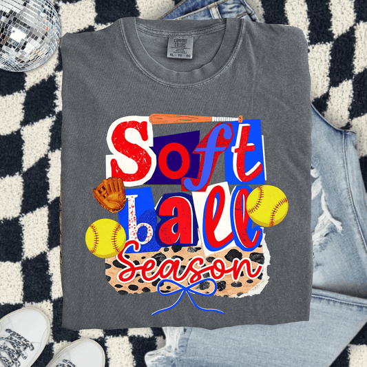 Envy Stylz Boutique Women - Apparel - Shirts - T-Shirts Softball Season Patchwork Graphic Tee