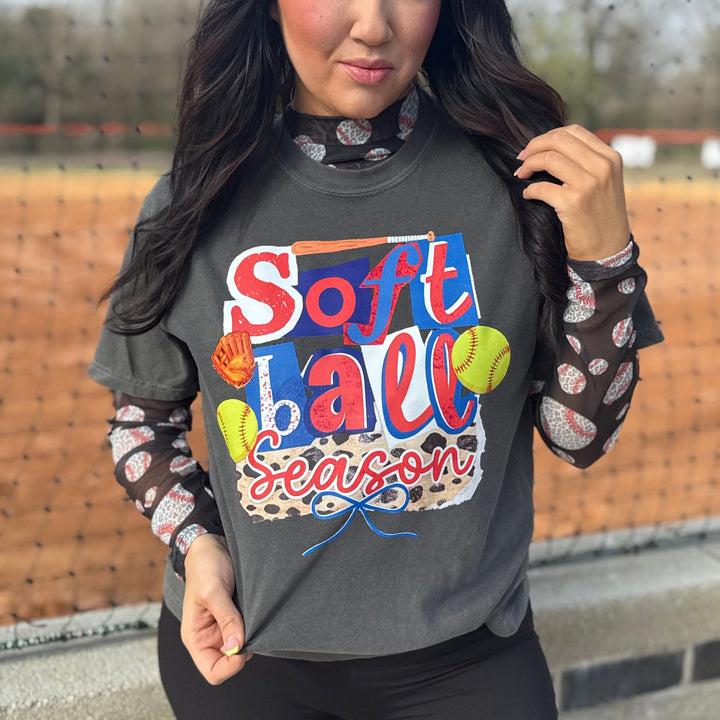 Envy Stylz Boutique Women - Apparel - Shirts - T-Shirts Softball Season Patchwork Graphic Tee
