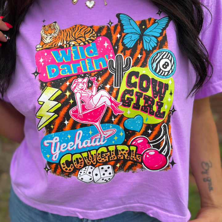 Envy Stylz Boutique Women - Apparel - Shirts - T-Shirts Wild Darlin’ Western Collage Graphic Crop Tee