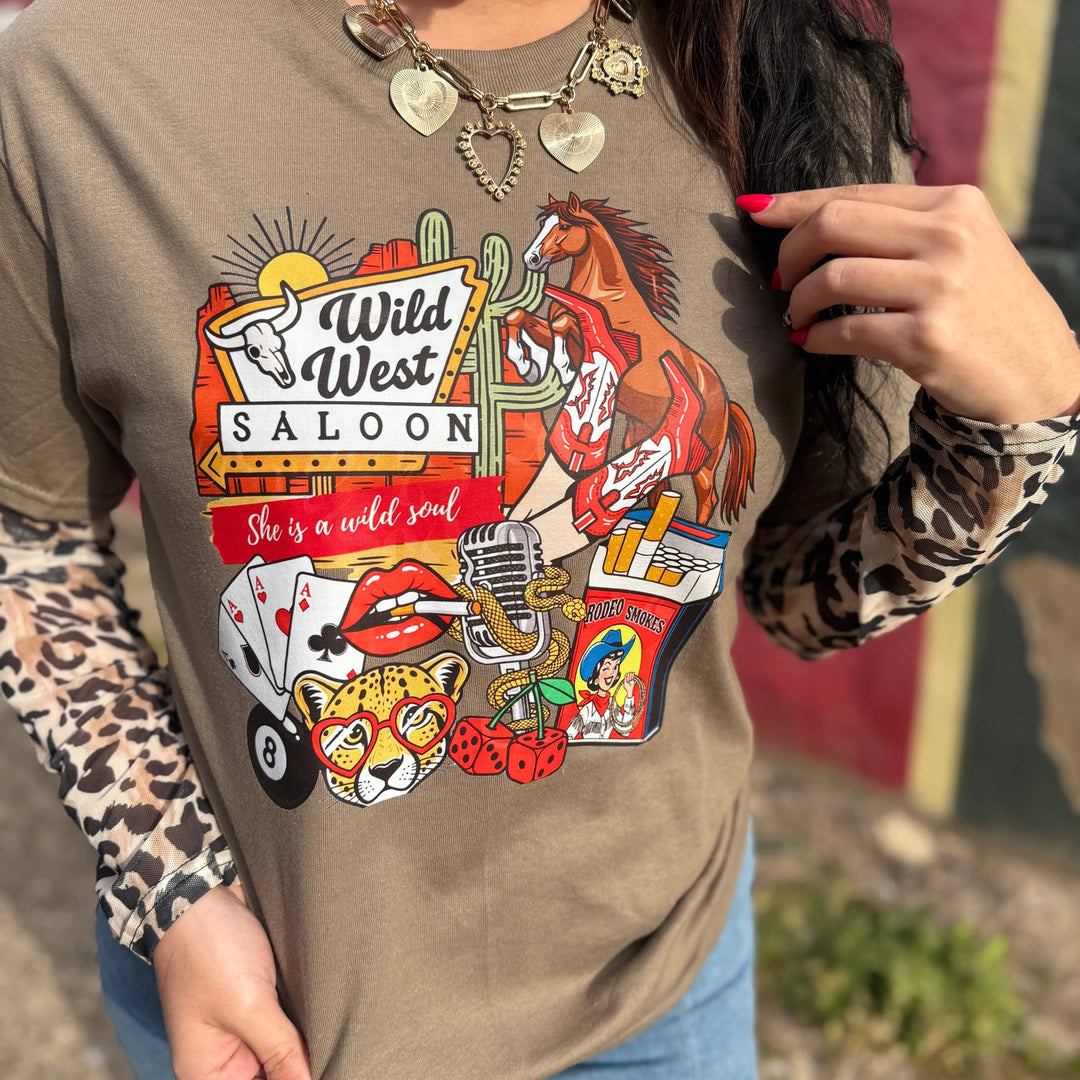Envy Stylz Boutique Women - Apparel - Shirts - T-Shirts Wild West Saloon Graphic Tee Shirt