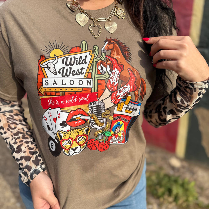 Envy Stylz Boutique Women - Apparel - Shirts - T-Shirts Wild West Saloon Graphic Tee Shirt