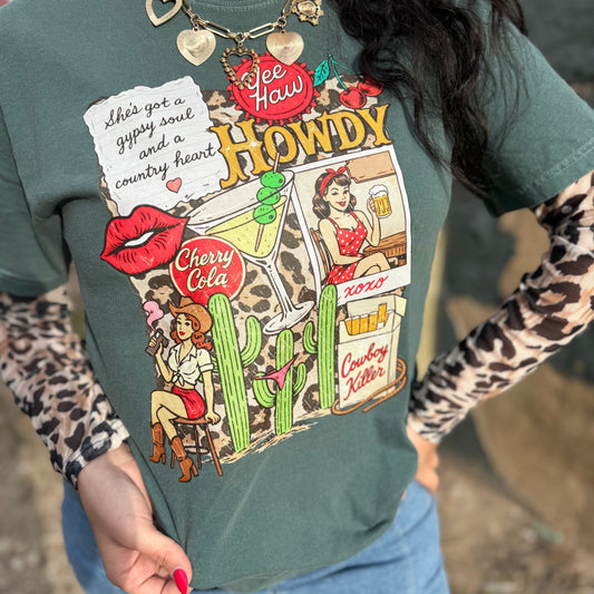 Envy Stylz Boutique Women - Apparel - Shirts - T-Shirts Yeehaw Howdy Collage Graphic Tee Shirt