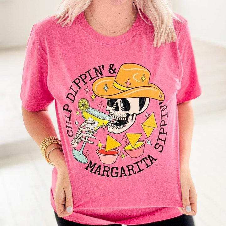 Envy Stylz Wholesale Women - Apparel - Shirts - T-Shirts Chip Dippin &amp; Margarita Sippin Graphic Tee