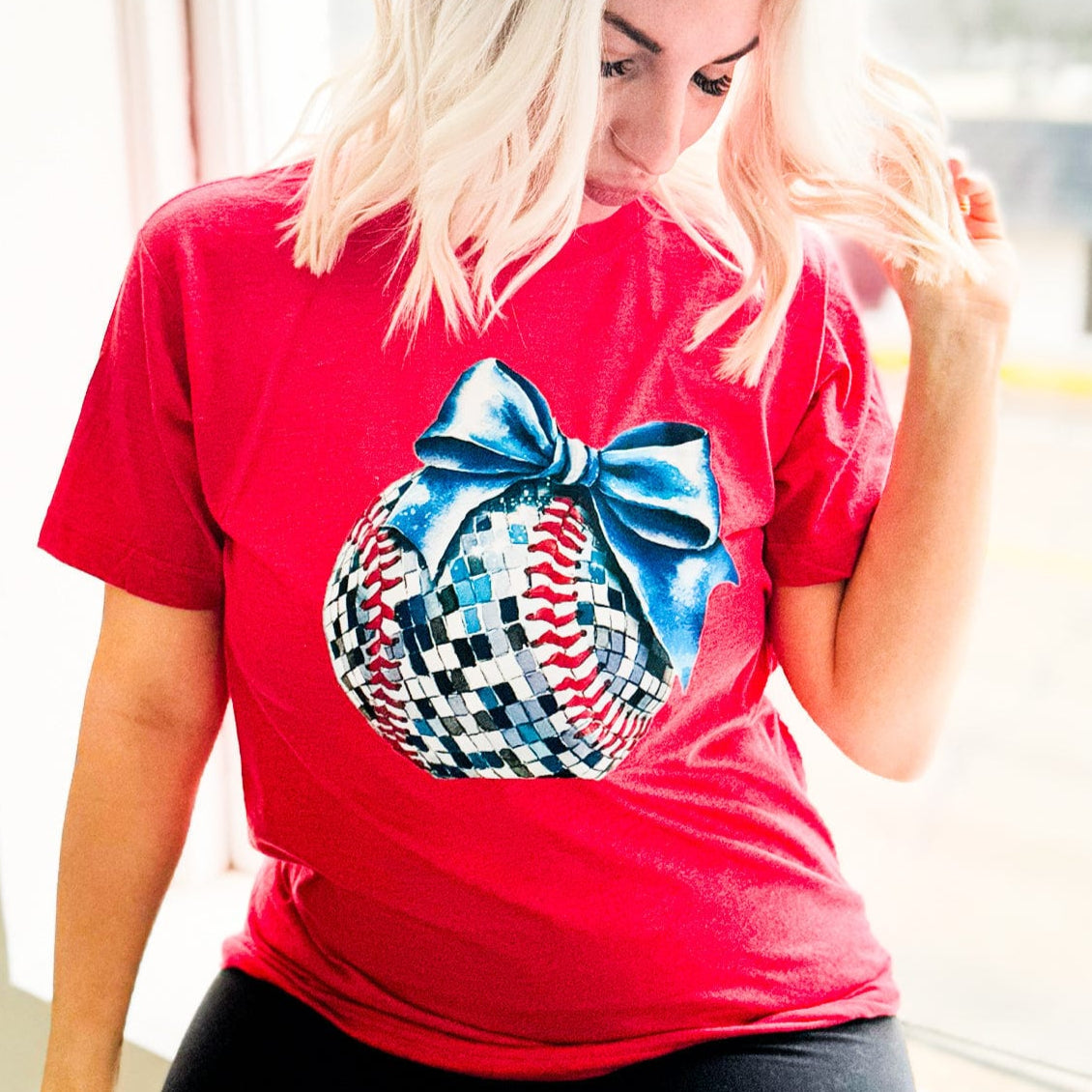 Envy Stylz Wholesale Women - Apparel - Shirts - T-Shirts Disco Baseball Graphic Tee