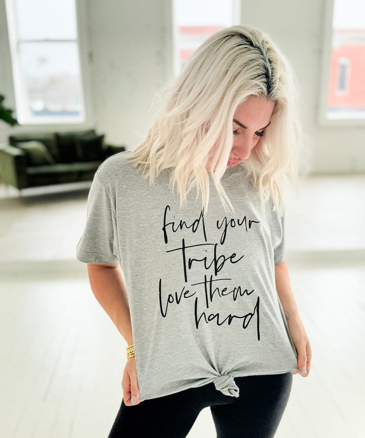 Envy Stylz Wholesale Women - Apparel - Shirts - T-Shirts Find Your Tribe, Love Them Hard Graphic Tee