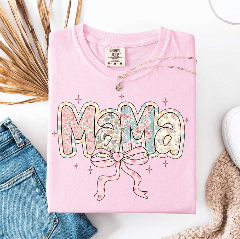 Envy Stylz Wholesale Women - Apparel - Shirts - T-Shirts Floral & Checkered Mama Graphic Tee