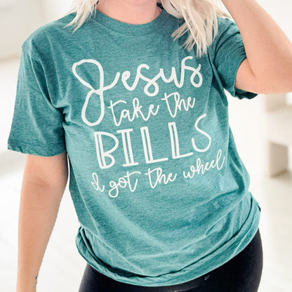 Envy Stylz Wholesale Women - Apparel - Shirts - T-Shirts Jesus Take The Bills Graphic Tee
