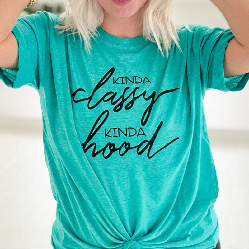 Envy Stylz Wholesale Women - Apparel - Shirts - T-Shirts Kinda Classy Kinda Hood Graphic Tee