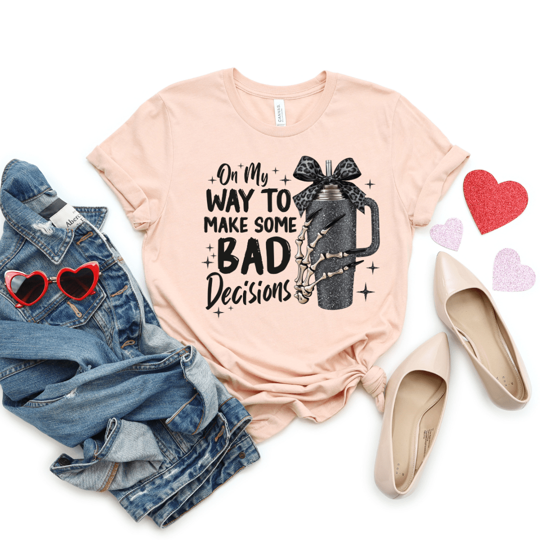 Envy Stylz Wholesale Women - Apparel - Shirts - T-Shirts On My Way to Make Some Bad Decisions Graphic Tee