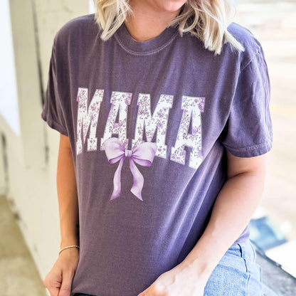 Envy Stylz Wholesale Women - Apparel - Shirts - T-Shirts Purple Mama Bow Graphic Tee